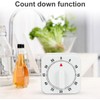 White Timer Clock Square 60-Minute Mechanical Kitchen Timer Wind up