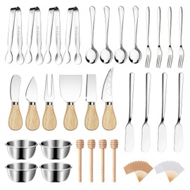 Charcuterie Boards Accessories Charcuterie Utensils Cheese Butter Spreader Knife Set Small Serving Tongs Forks and Spoons Dipping Bowls Honey Dippers Toothpick Flags for Party Platter Appetizers