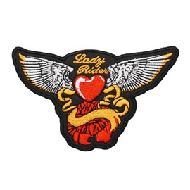 Two Set of Sky Lady Rider Embroidered Appliques Patch with Hook and Loop Fastener Backing- Punk Style Tactical Crochet Badge Suitable for Vests,Jackets, Backpacks,and Clothing
