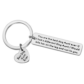 Vadaka for Dog Aunt Gift Keyring Funny Pet Lovers Gift Dog Lover Gift Keychain Keyring Best Dog Aunt Ever Keyring Dog Owner Gift Dog Lovers Keyring Keychain Christmas Birthday Gift for Dog Aunt