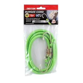 Dekton 50" x 10MM Heavy Duty Bungee Cord | Ideal for Securing Luggage, Home, Garage, Workshop & Camping | Heavy Duty Zinc Plated Steel Hooks | Versatile for General Use | Durable Construction