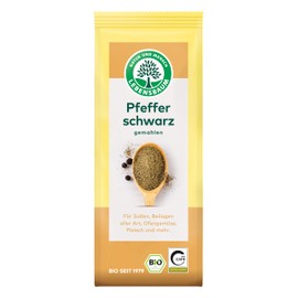 Lebensbaum Black Pepper, Organic Spice from India, Black Pepper with Spicy Base Note, Suitable for Side Dishes of All Kinds, Ground, 50 g