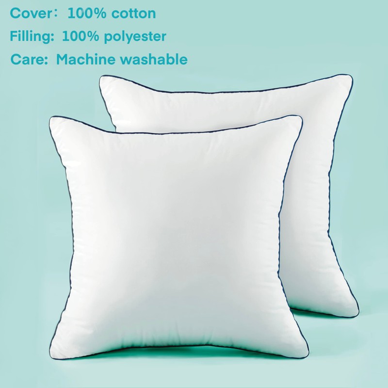 Ichrysania 18x18 Inch Pillow Inserts Set of 2-100% Cotton Cover,