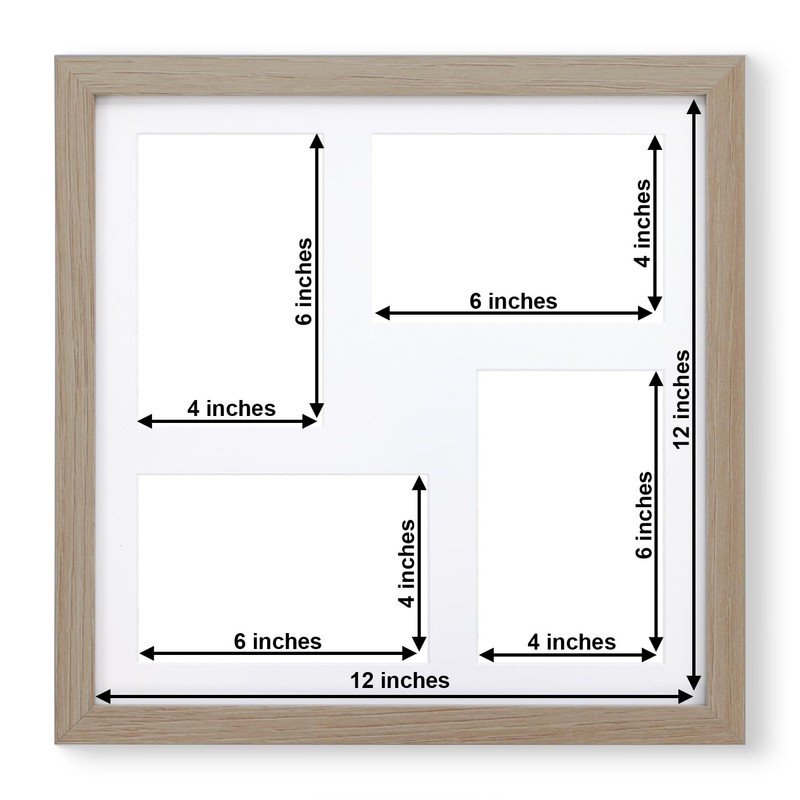 Fabian Clarke London Oak 12x12” Square Picture Frame Multi Aperture