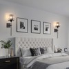 Battery Operated Crystal Wall Sconces Set of 2,Black Rechargeable Wireless