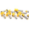 12 Pcs Router Bit Yellow Carbide Cemented Woodworking Milling Cutter