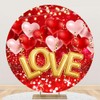 DORCEV Diameter 6.5ft Love Heart Balloons Romantic Round Backdrop Cover