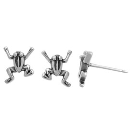 Boma Jewelry Sterling Silver Frog Stud Earrings