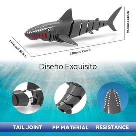 HITHOTMMA Juguete de Tiburón con Control Remoto de 2,4 G,Juguetes Eléctricos de Peces de Tiburón RC, Simulated Tiburón Swimming Children's Toys,Regalos para Niños,Regalo de Cumpleaños de Niño