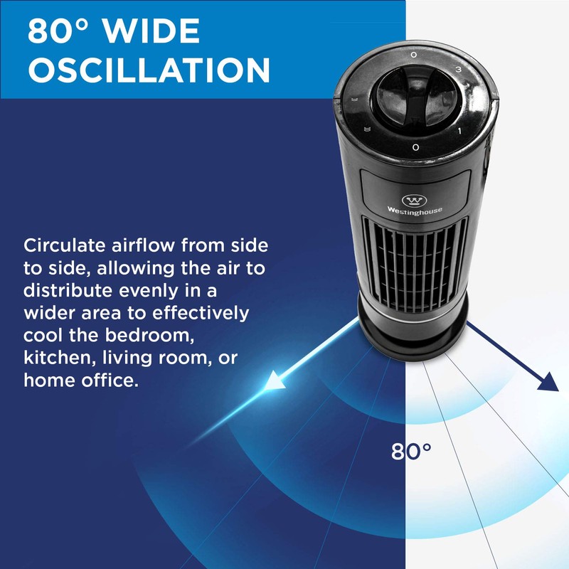 Westinghouse 12'' Personal Tower Fan - Space Saving Compact Design
