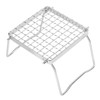 Portable Campfire Grill Silver Mini Folding Grill Rack Stainless Steel