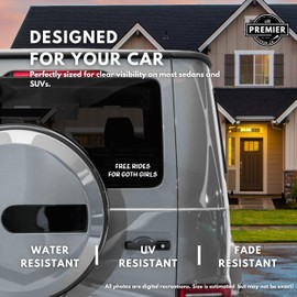 Free Rides for Goth Girls - Funny Vinyl Decal Bumper Sticker for Car, Wall, Window, Vehicle, Weather Resistant, Joke, Humor, Comedy, Meme, Prank, Hilarious, Gag Gift, Gen Z Streaming (White)