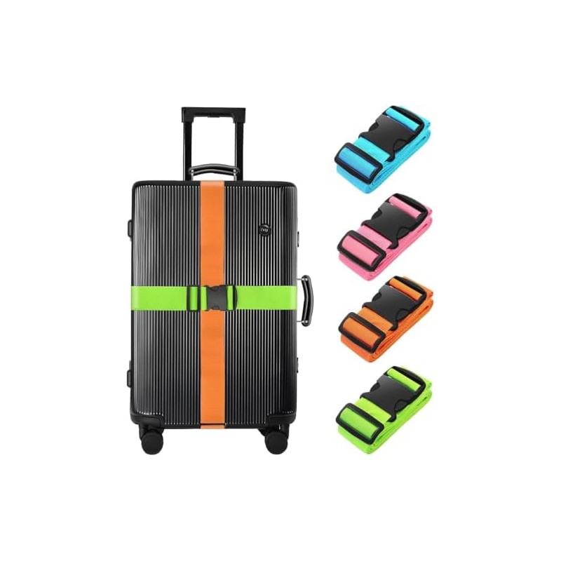 Cuatro Correas para Equipaje (Azul + Naranja + Verde +