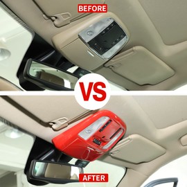 JWWY Roof Reading Light Cover Trim for 2015-2024 Dodge Charger Durango Interior Accessories (Chrysler 300) ABS Red