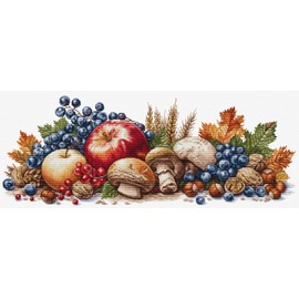 Luca-S Gold Counted Cross Stitch Kit - Autumn Harvest BU5071 Counted Cross Stitch Kit for Adults Needlework and Embroidery Kit