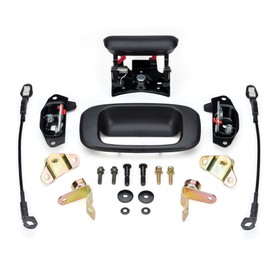 Tailgate Hardware Rebuild Kit Compatible with Chevy Silverado GMC Sierra 1500 2500 3500 1999-2006 Tailgate Handle Latch and Bezel Trim with Rod Clips 15228539, 15997911, 5921949