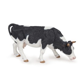 Papo FARMYARD FRIENDS Tiere Figurine, 51150 Black and White grazing Cow, Multicolour