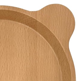 Alphax AP-914327 Children's Plate, Wood, Animal, 9.1 x 7.9 x 0.8 inches (23 x 20 x 2 cm), Animal, Kids Plate, Bear