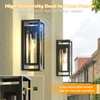 SIAFAVOI 15in Dusk to Dawn Outdoor Wall Sconce-Black Modern Exterior