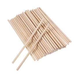 BUGUUYO 50pcs Wooden Pegs for Crafts Wall Rods for Ribbon Macrame Dowel Rods Set