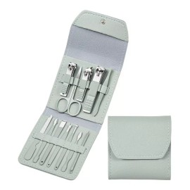 SH106 Manicura Y Pedicura Acero Inox 12pcs Portátil Set Manicura