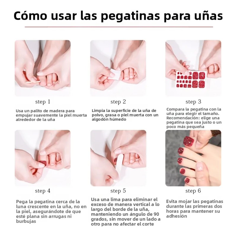 Gel Nails Stickers Pegatinas Para Pie Uñas Múltiples Estilos