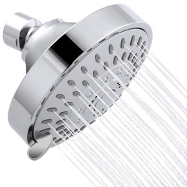 AISOSO Shower Head, 5 Modes High Pressure Shower Heads for Relaxed Shower Experience, 4.1 Inch Bathroom Fixed Showerhead Even at Low Water Pressure for Powerful Spray, Chrome