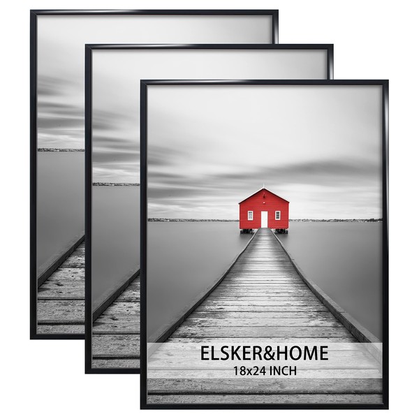 ELSKER&HOME 18x24 Poster Frame 3 Pack, Black Picture Frame for