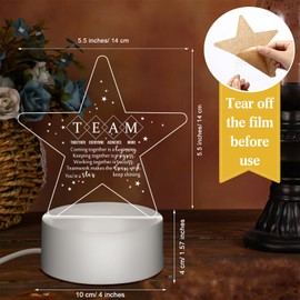 Sumind 10 Pcs Team Appreciation Gifts Bulk Christmas Thank You Gifts for Employee Acrylic LED Night Light Lamp Inspirational Appreciation Gift for Volunteer Staff