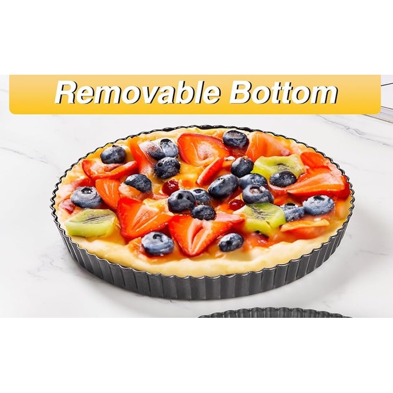 YOUTHINK Tart Pan, 12 Inch Quiche Pan Thickening Nonstick Deep