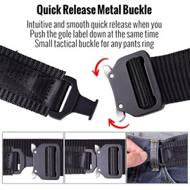 MOZETO Tactical Gun Belts for Men Concealed Carry Velco Edc Hunting Waist Belt with Small Latch End Quick Release Buckle
