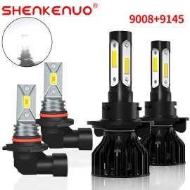 SHENKENUO Para For 2007-2014 Ford F 150 LED Faros delanteros Hi/Lo+Kit de luces antiniebla