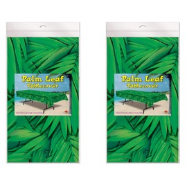 Beistle S54707AZ2 Palm Leaf Tablecover 2 Piece, Green