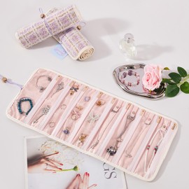 Travel Jewelry Organizer Roll with Zippered Pockets | Tangle-Free Portable Jewelry Storage Bag for Women | Holder for Necklaces, Earrings, Rings, Bracelets