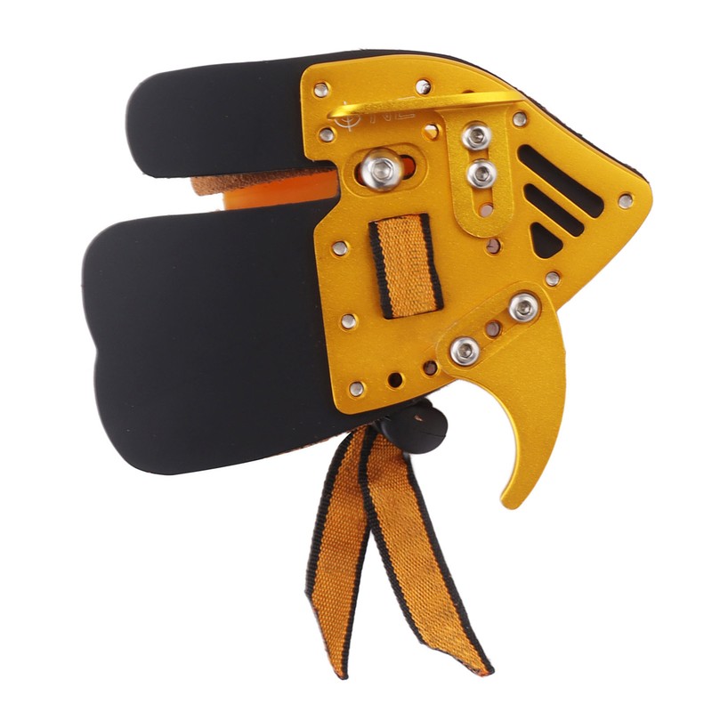 Shooting Tabs Golden Gold and Black Leather Archery Finger Guard