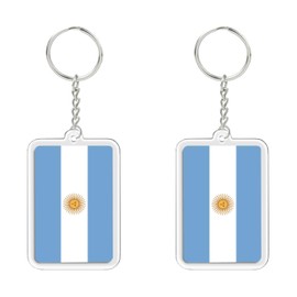 2PCS Argentina Flag Keychain,Argentine Tag Keyring Key Chain for Car Motorcycle Auto