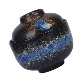 ABOOFAN Miso Soup Bowl with Lid,Japanese Rice Bowl Traditional Ceramic Ramen Bowl Food Serving Bowl for Soup Rice Noodle and Porridge Style A