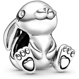 Beads R Us ® - Great Rabbit/Bunny Charm/Bead in Solid Sterling Silver Hallmarked 925, Compatible with all European style Charm Bracelets and Necklaces.