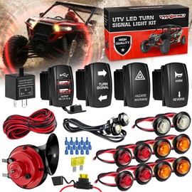Kit de señal de Giro Universal UTV con bocina 110D, Kit Legal para Calle SXS ATV UTV para CFMOTO Polaris Ranger RZR Kawasaki Can-Am, Intermitente de 12 V con luz de Marcha atrás