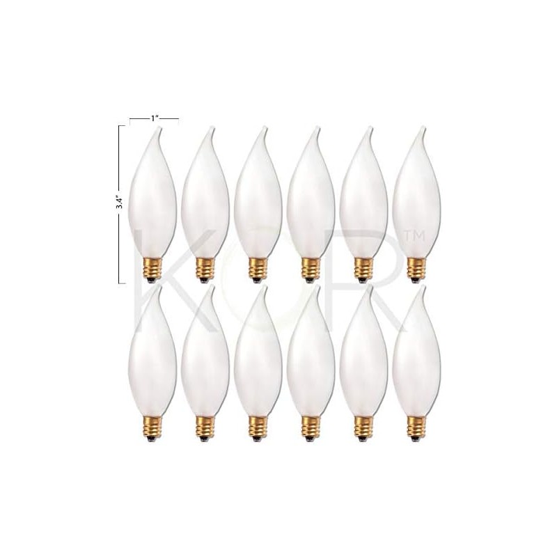 KOR Pack of 12 – 15 Watt Flame Tip Shape