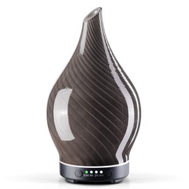 Porseme 150ml Essential Oil Diffuser Glass Color Changing Aroma Air Diffusers Aromatherapy Ultrasonic Cool Mist Humidifier 4 Running Hours Waterless Auto-Off for Sleeping Yoga Office Spa (Pure Grey)