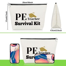 PE Teacher Gifts Appreciation Gifts for PE Coach Makeup Bag PE Gifts Physical Education Teacher Cosmetic Bag Teacher's Day Gifts Graduation Gifts for PE Teacher End of Year Gift Travel Cosmetic Pouch