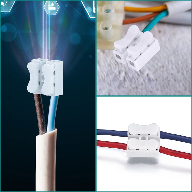 80 PCS CH2 Quick Connector Spring Wire Connectors Block, Electrical