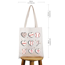 PYOUL Baseball Lover Gift Baseball Game Day Tote Bag Family Baseball Handbag Sports Mom Baseball Mom Gift (Baseball Game Tote)