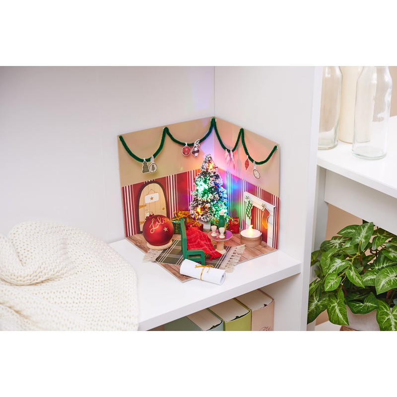 VBS LED Christmas Tree Decoration Miniature Winter Landscape Christmas Changing