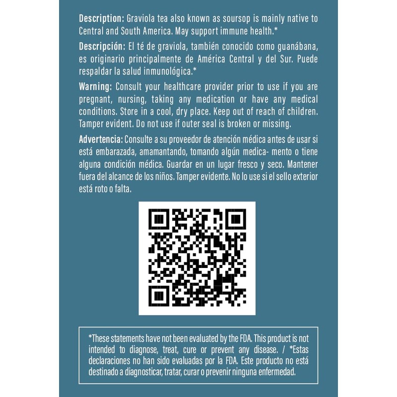 BIO NUTRITION INC. Graviola Tea 30 Bag, 0.02 Pound