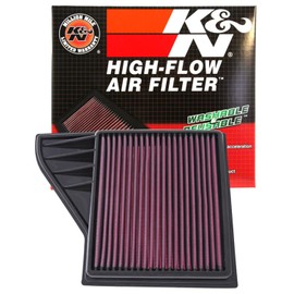 K&N Filtro de aire del motor: aumenta la potencia y la aceleración, lavable, de alta calidad, filtro de aire de repuesto para automóvil: compatible con Ford Mustang 2010-2014, Mustang GT, Mustang Boss