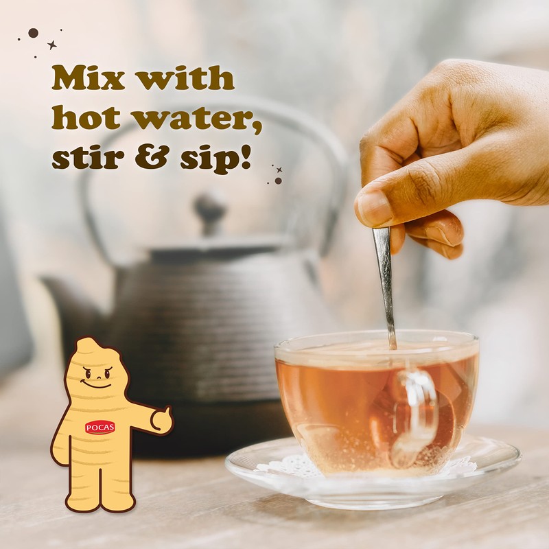 Pocas Honey Ginger Instant Tea Powder 2-Pack with Ginger Extract