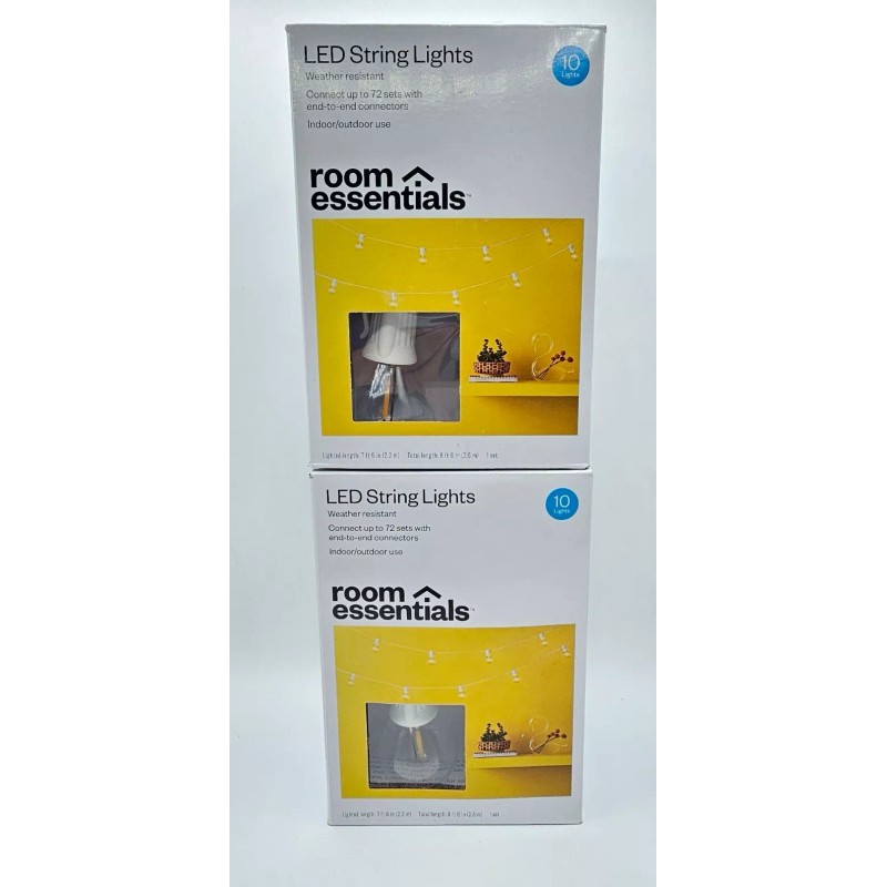 Room Essentials 2 String Bulb Lights LED Room Essentials NEW