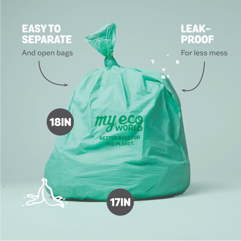 MyEcoWorld® Compostable Kitchen Waste Bags - 25 Count - 100%